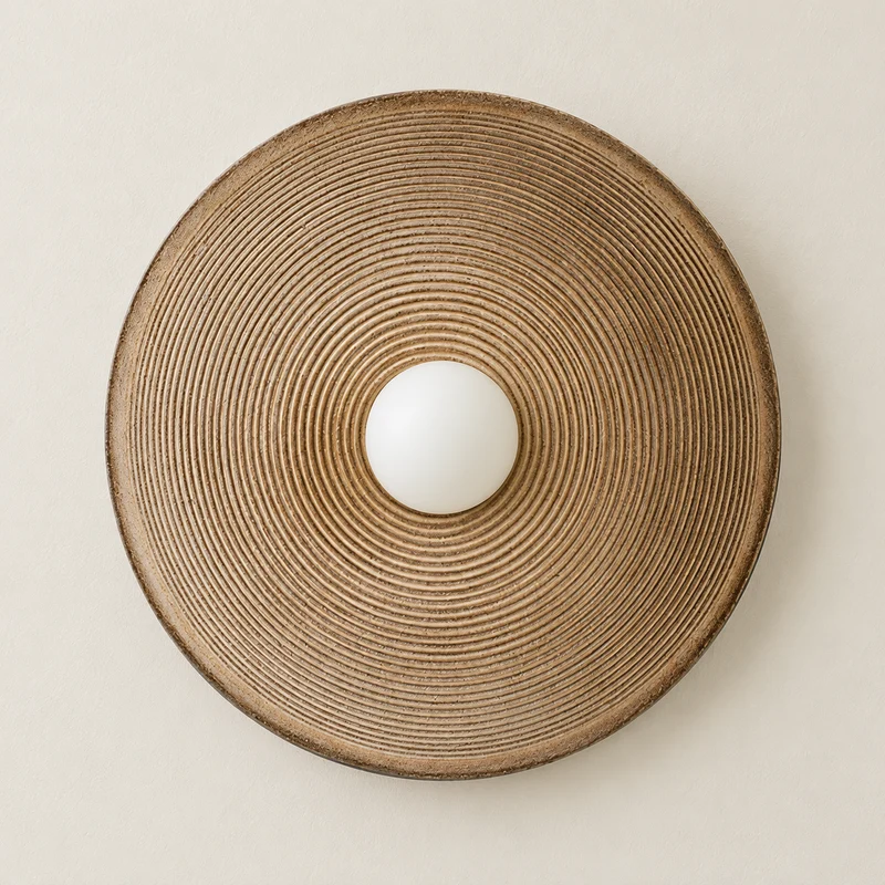 Ceramic Disc Wall Lamp | Cream, Green or Taupe | CLRJP025