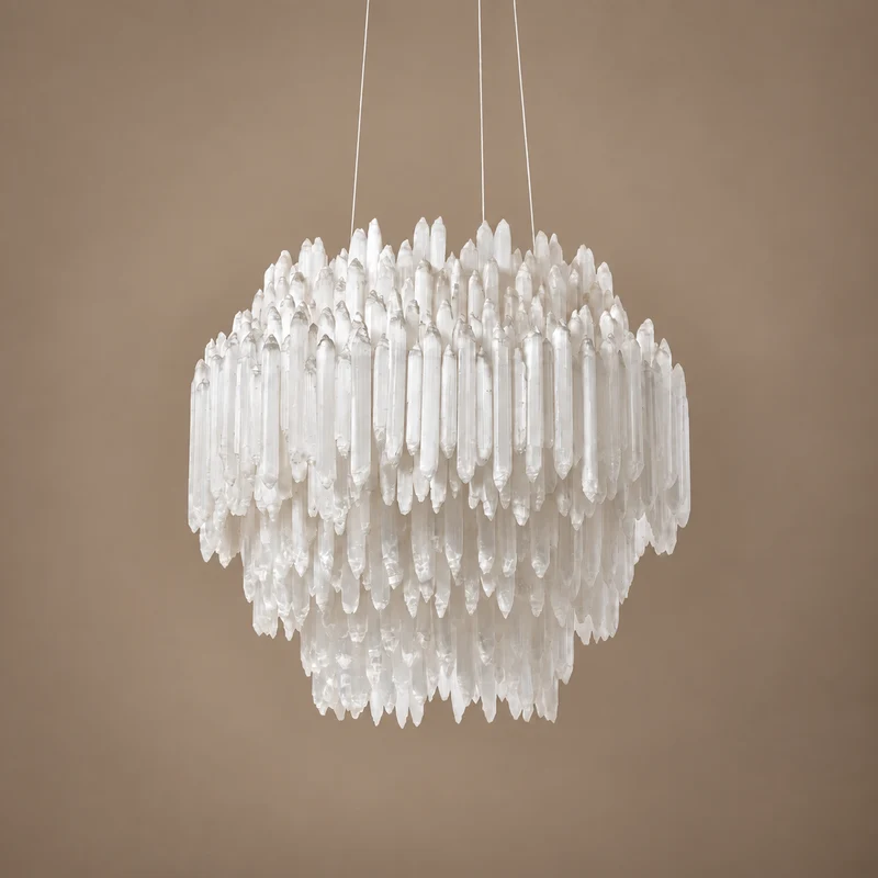 The Cortina Tiered Chandelier | Selenite & Brass | CLCRT