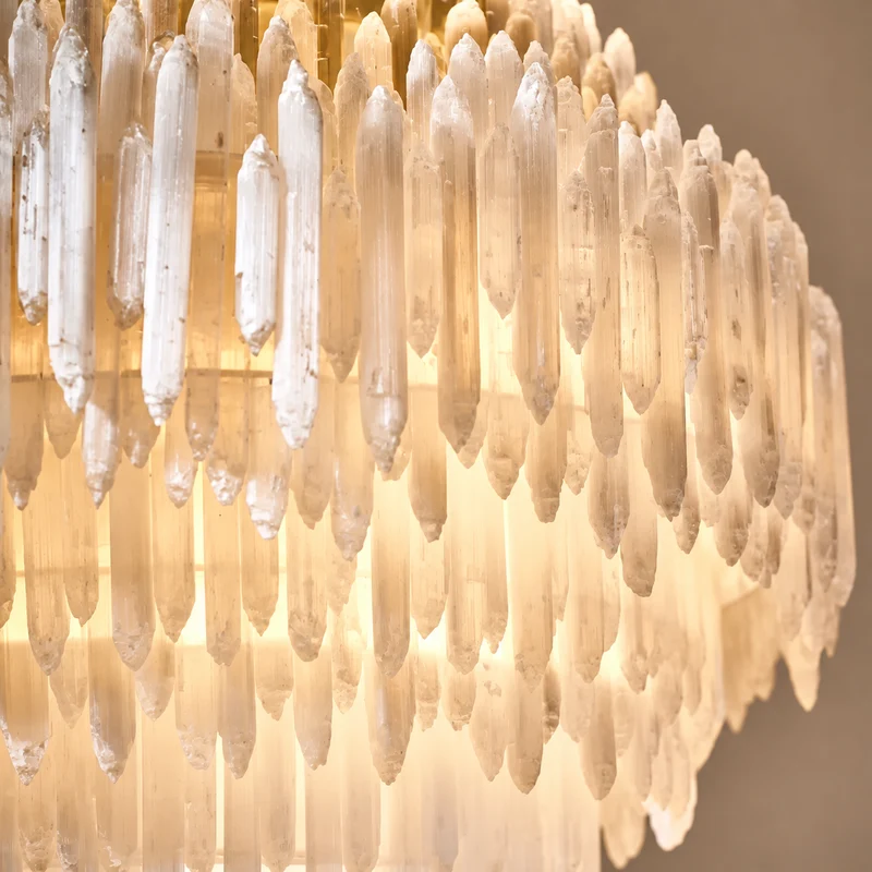 The Cortina Tiered Chandelier | Selenite & Brass | CLCRT