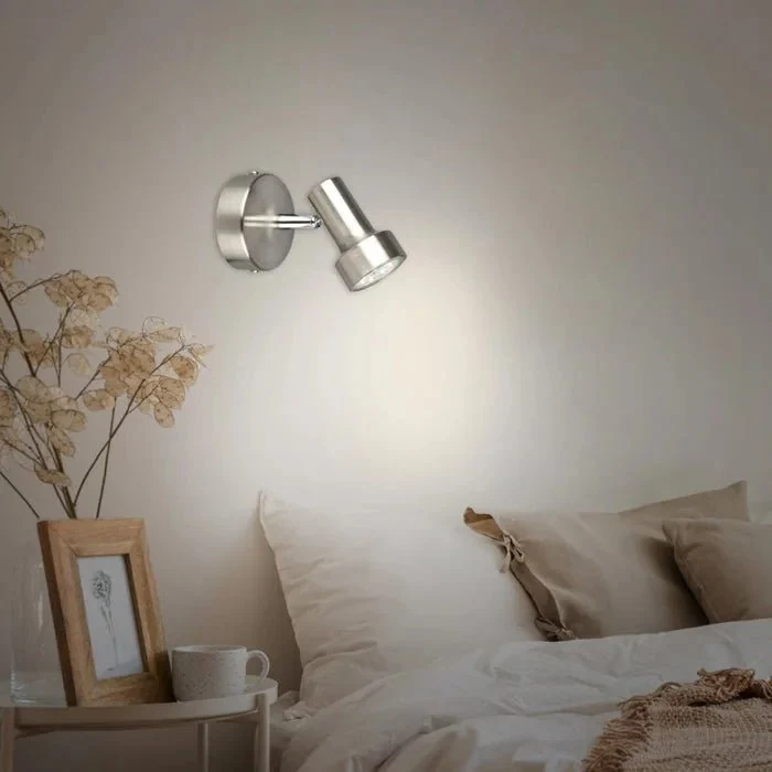 Briloner SUB LED Wandleuchte 1-flammig – schwenk- & drehbar, GU10, matt-nickel, warmweiß