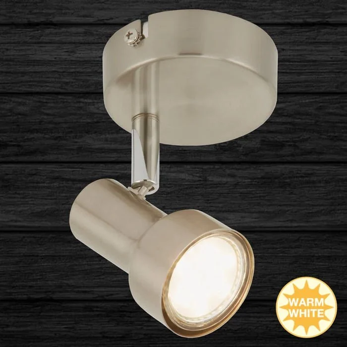 Briloner SUB LED Wandleuchte 1-flammig – schwenk- & drehbar, GU10, matt-nickel, warmweiß