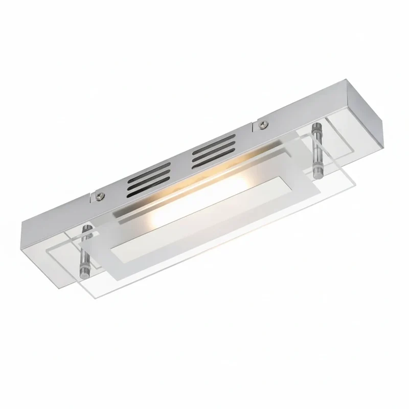 LED Wandlampe Chrom 30 cm mit Glas – moderne Wandleuchte warmweiß 500 lm