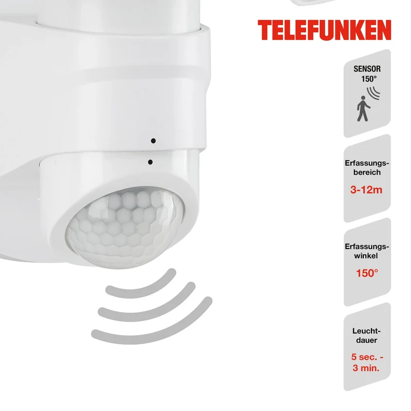 LED Fluter 2-flammig mit Bewegungssensor im Hochformat für Außen weiß 1200 Lm IP44 | Briloner