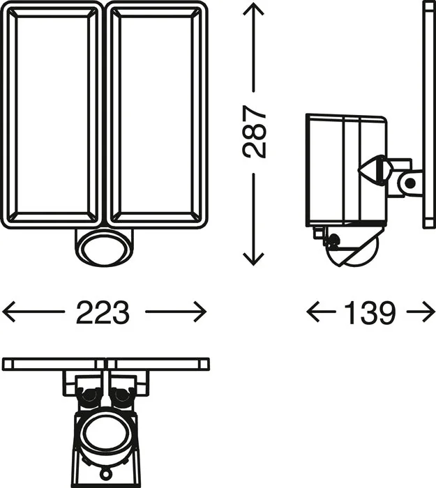 LED Fluter 2-flammig mit Bewegungssensor im Hochformat für Außen weiß 1200 Lm IP44 | Briloner