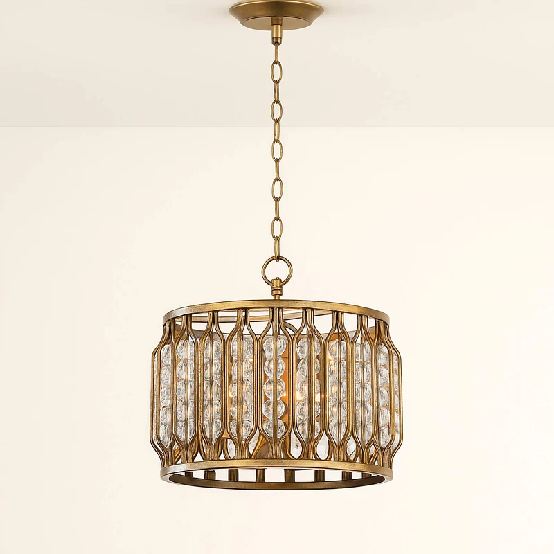 Gilded Crystal Drum Pendant | CL01890Q