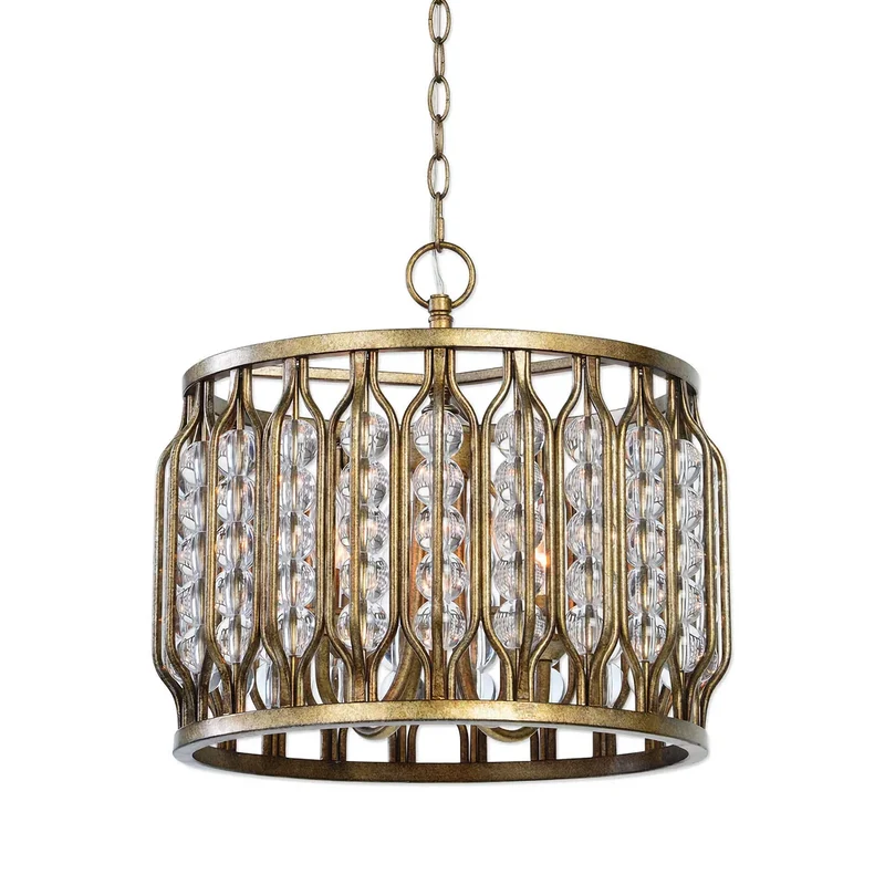 Gilded Crystal Drum Pendant | CL01890Q