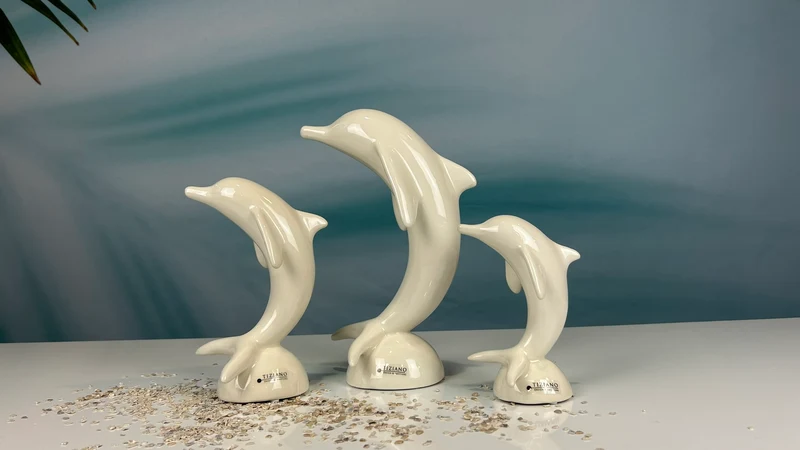 Deko Delfin Sandy creme-weiß