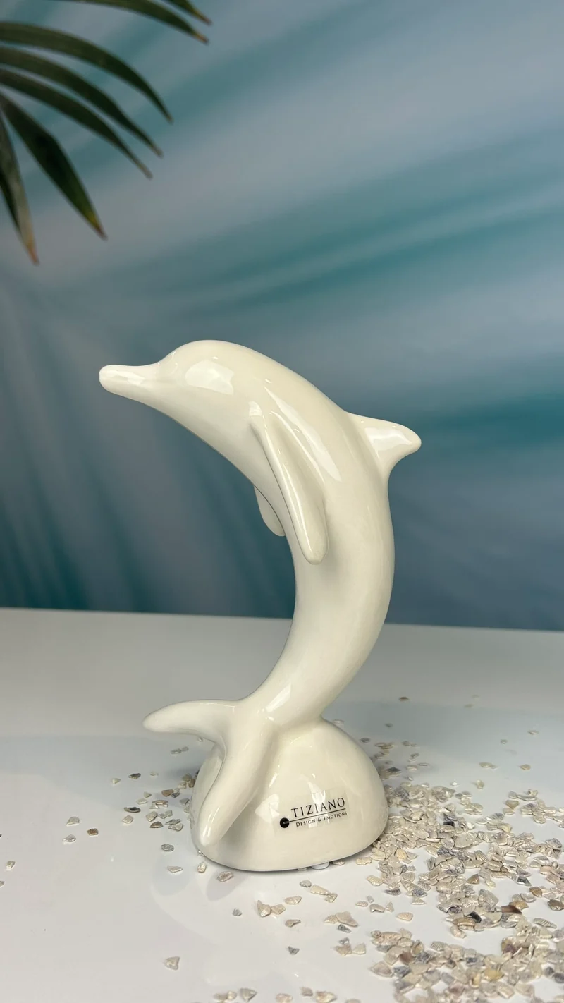 Deko Delfin Sandy creme-weiß