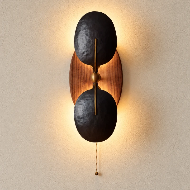 Metal & Walnut Wall Sconce | CLDFR02S1