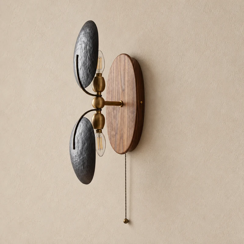 Metal & Walnut Wall Sconce | CLDFR02S1