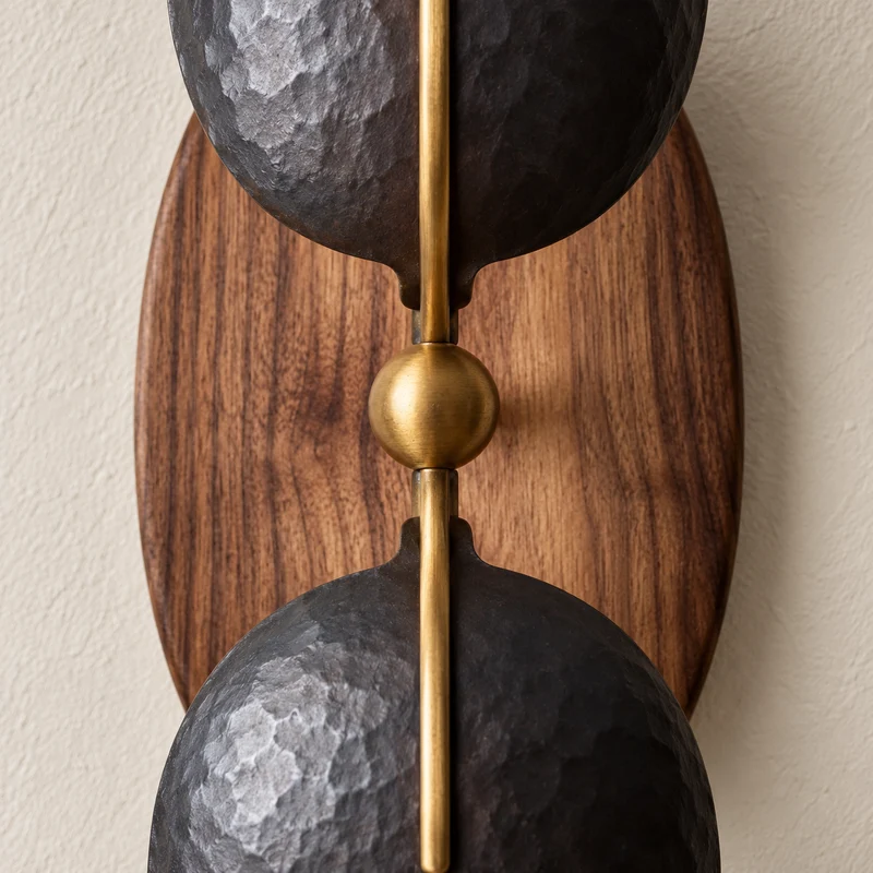 Metal & Walnut Wall Sconce | CLDFR02S1