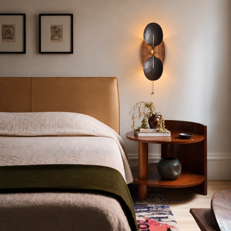 Metal & Walnut Wall Sconce | CLDFR02S1