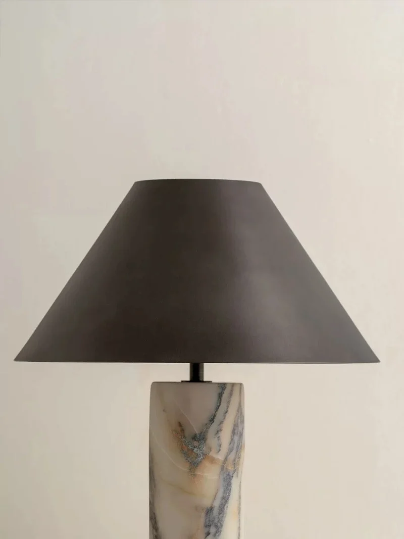 Marble Grey Column Table Lamp | CLBULS03