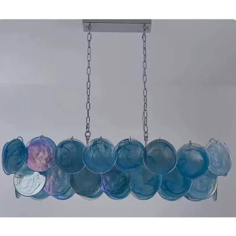 Iridescent Glass Linear Chandelier | Green | CLKJH025D