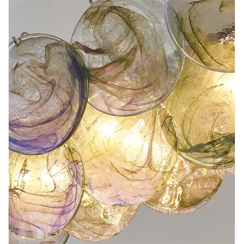 Iridescent Glass Linear Chandelier | Green | CLKJH025D