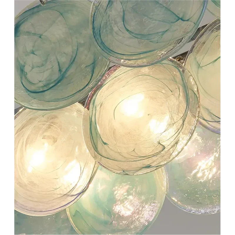 Iridescent Glass Linear Chandelier | Green | CLKJH025D