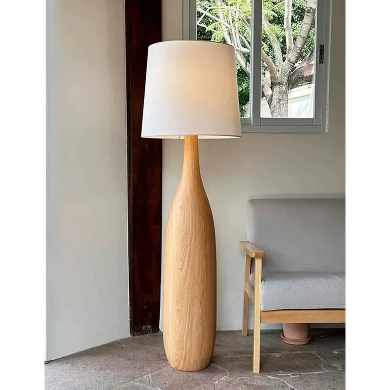 La Quercia Floor Lamp | Woodgrain Resin | CLQUE145