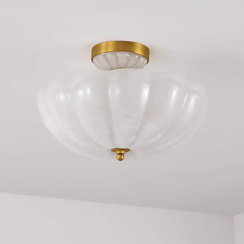 Frosted Glass Bowl Semi-Flush Mount | CLVBG021SM