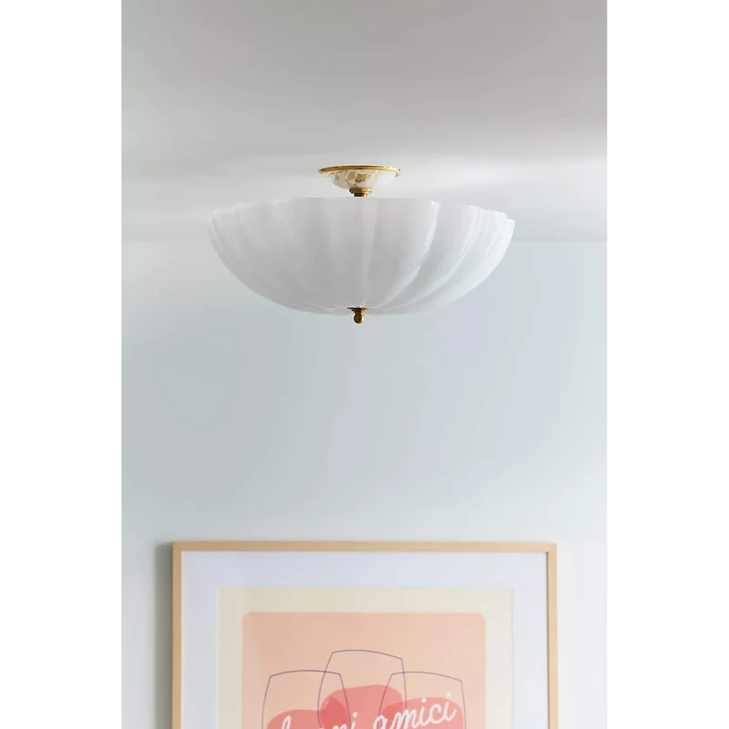 Frosted Glass Bowl Semi-Flush Mount | CLVBG021SM