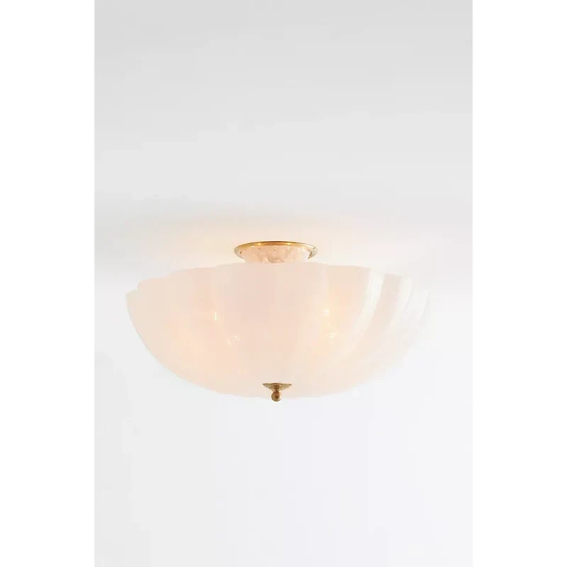 Frosted Glass Bowl Semi-Flush Mount | CLVBG021SM