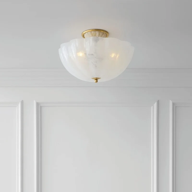 Frosted Glass Bowl Semi-Flush Mount | CLVBG021SM