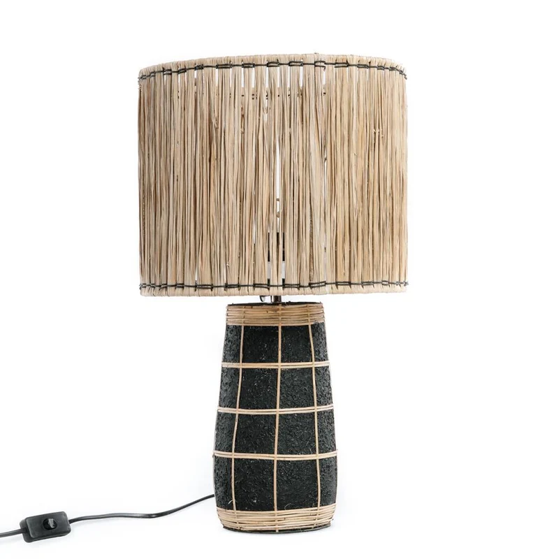 Tischlampe Skiathos Table Lamp natural Black Bizar Bazar