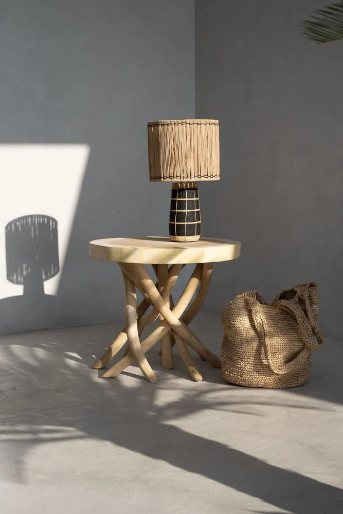 Tischlampe Skiathos Table Lamp natural Black Bizar Bazar
