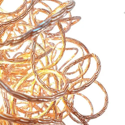 Design Hängelampe Mystic Draht Kupfer/Rotgold – längliche Pendelleuchte 8× G9