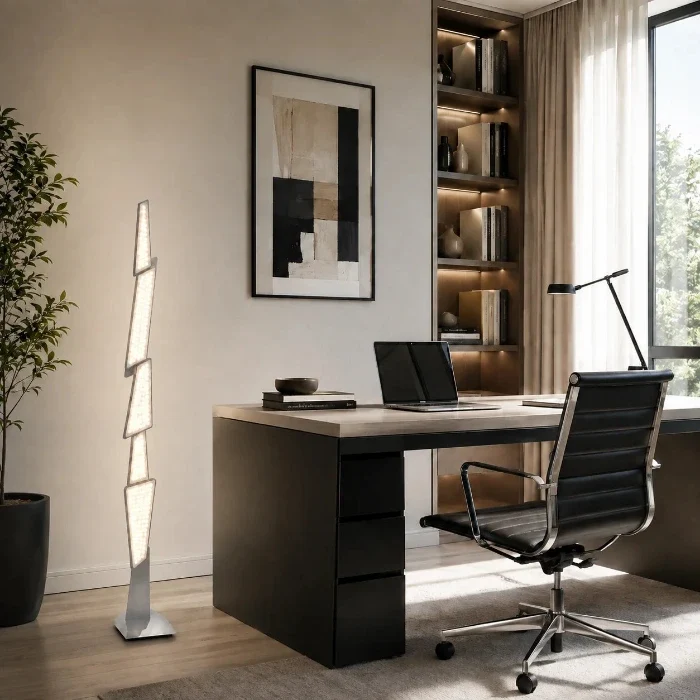 Indirekte LED Stehlampe SPACY – dimmbare Design-Stehleuchte als Wallwasher, 2000 Lumen, Touch-Dimmer