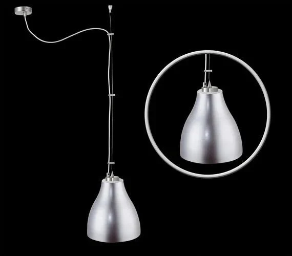 Pendelleuchte Metall silber matt – Industrial Design & Loft Style Ø 28 cm