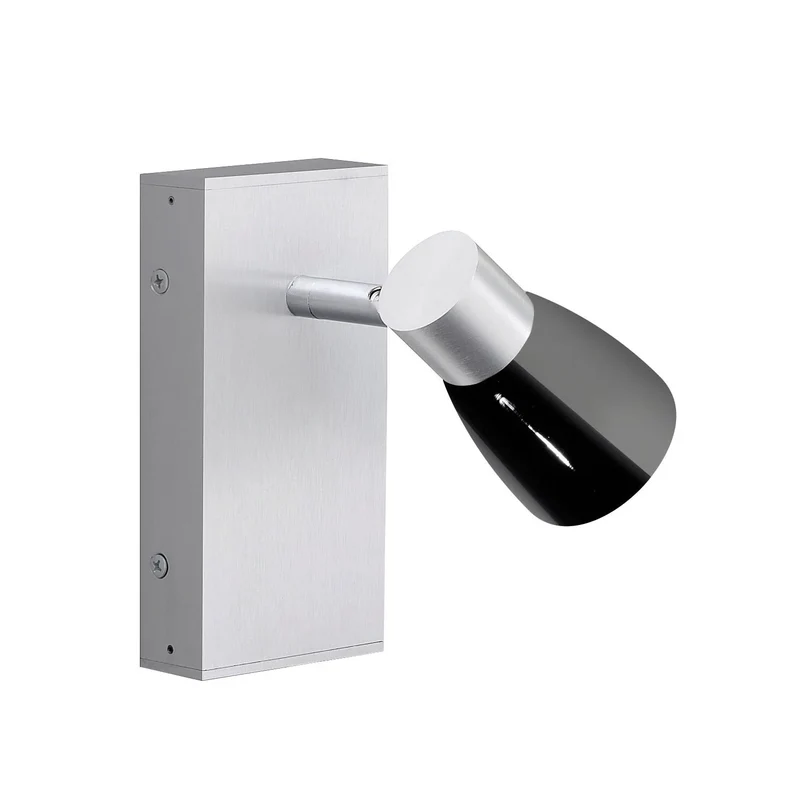 Wandstrahler mit Schalter GU10 – Glas schwarz – schwenkbare Wandlampe – Fischer & Honsel