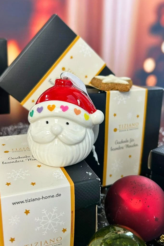 Deko Baumhänger Santa Kopf Nico 6cm dekoriert