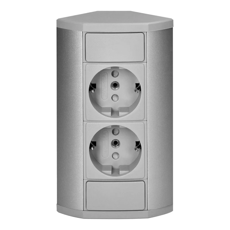 Trano Möbel-Steckdose grau | 2x/3x Schuko + USB A+C | 230V, 3680W, IP20, Kabel 0,6m, moderne Einbau-Steckdosenleiste