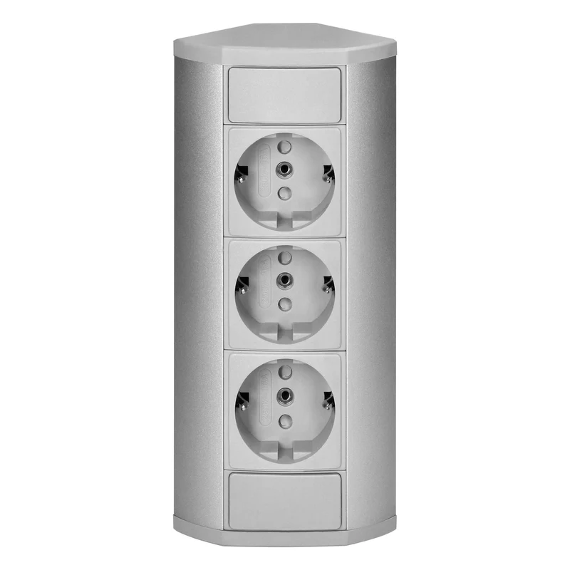 Trano Möbel-Steckdose grau | 2x/3x Schuko + USB A+C | 230V, 3680W, IP20, Kabel 0,6m, moderne Einbau-Steckdosenleiste