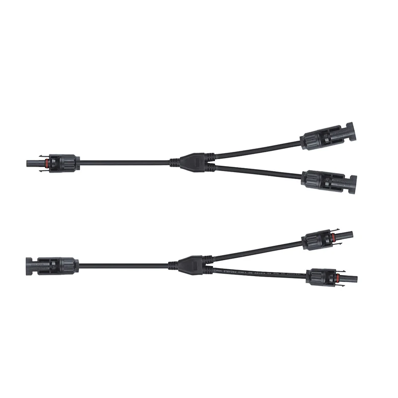 Trano MC4 Solarstecker Y-Typ 2xMC4 Splitter für Photovoltaik-Module IP67, 30A, 1,5-6mm² Kabel, UV-beständig, Kupferkontakte verzinnt