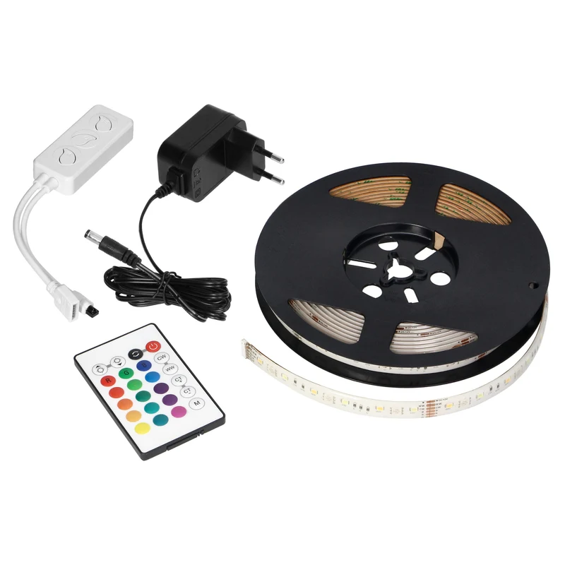 Trano LED-Streifen 5m RGBW IP65 mit Netzteil & Tuya Smart Wi-Fi Controller | 600 LEDs | 220-240V | Alexa & Google kompatibel | dimmbar