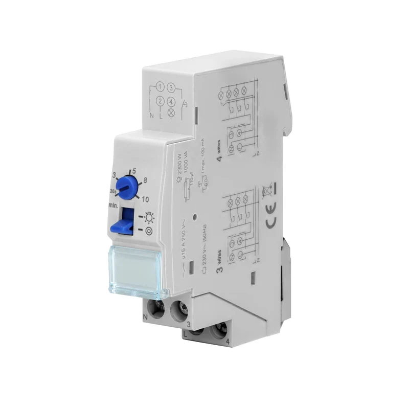 Trano Treppenhausautomat Zeitschaltuhr 230V 2300W | DIN-Schiene | LED kompatibel | 30 Sek.–20 Min. | IP20 | 3/4-Draht Installation