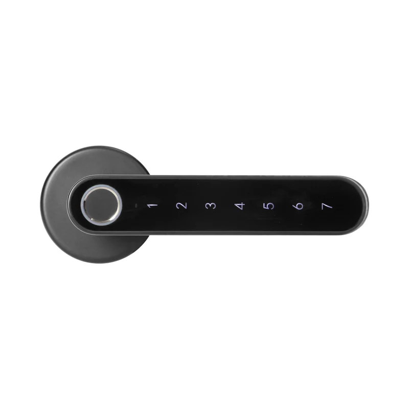 Trano Smarter Türgriff mit Touch-Tastatur & Fingerabdruckleser, Bluetooth 4.0, Zink, schwarz/silber, für Türen 38–56 mm, IP20