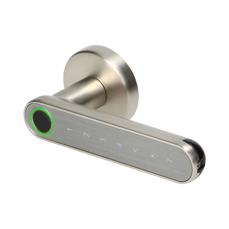 Trano Smarter Türgriff mit Touch-Tastatur & Fingerabdruckleser, Bluetooth 4.0, Zink, schwarz/silber, für Türen 38–56 mm, IP20