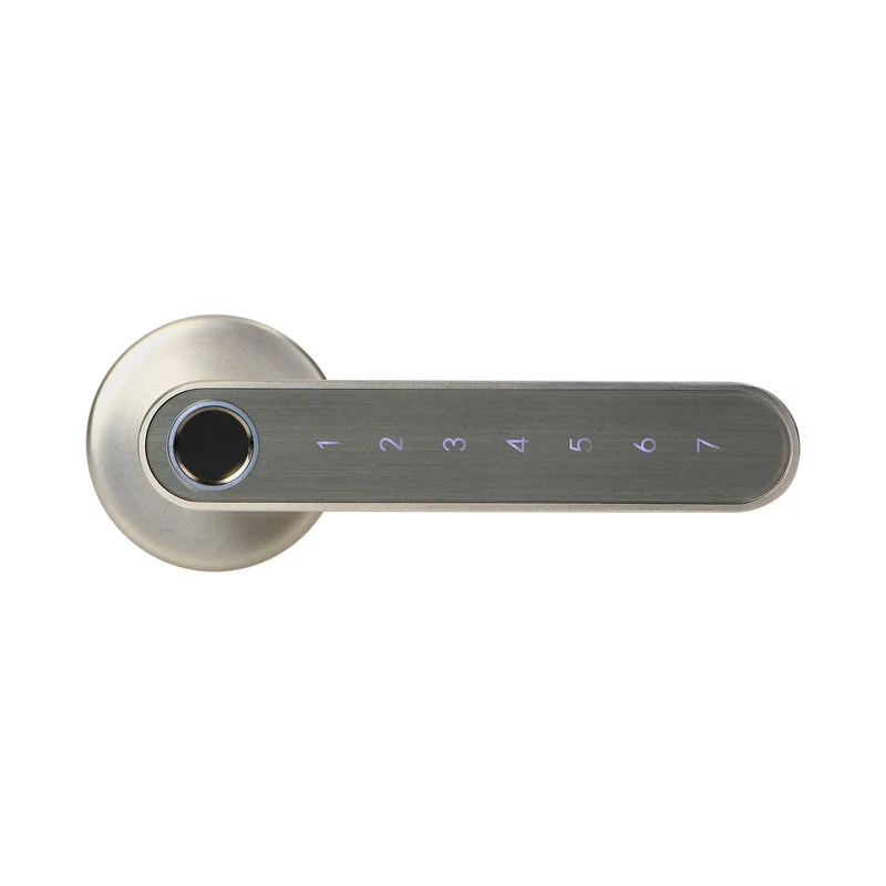 Trano Smarter Türgriff mit Touch-Tastatur & Fingerabdruckleser, Bluetooth 4.0, Zink, schwarz/silber, für Türen 38–56 mm, IP20