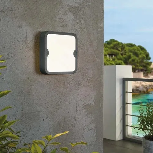 LED Außenwandleuchte „Alfena“ anthrazit – flach & modern, 10 W, IP44