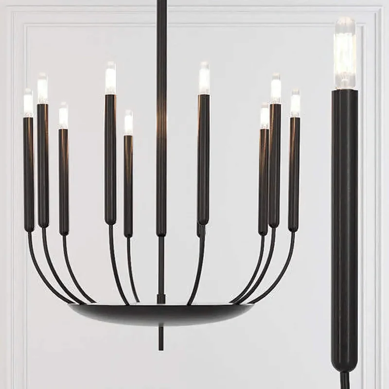 Candelabra Chandelier | Brass or Black | CLYV096B