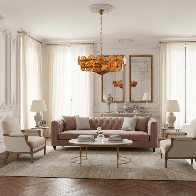 Amber Murano-Style Glass Chandelier | CLKOPS202