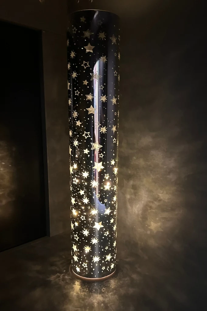 Deko Lichtsäule LED 50cm Sterne silber
