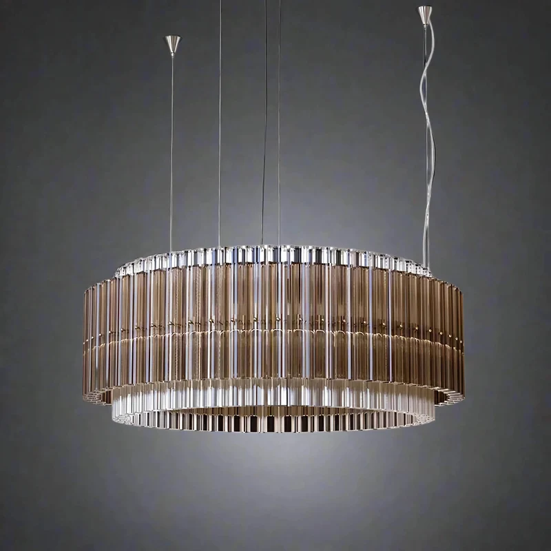 Smoked Glass Drum Chandelier | CLFB02550