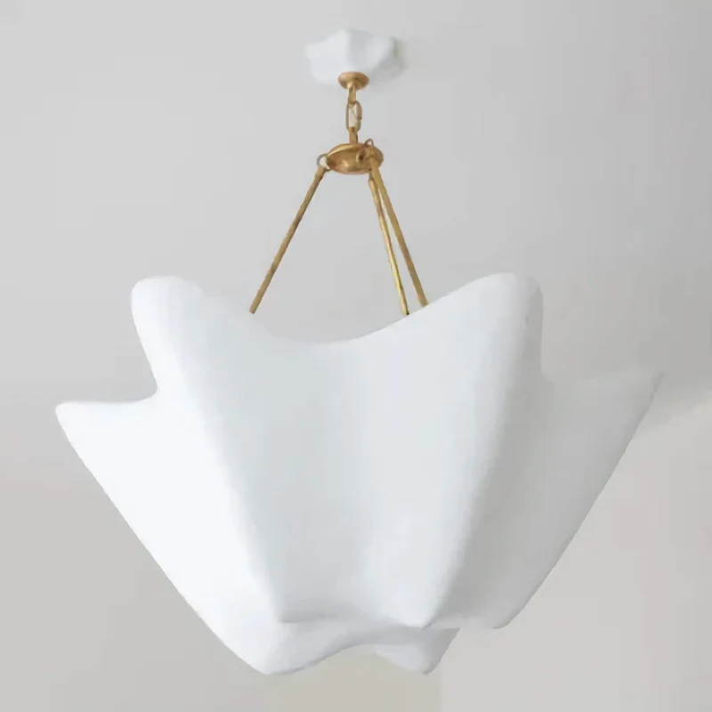 Plaster Wave Pendant | Brass Chain | CLPLAST05
