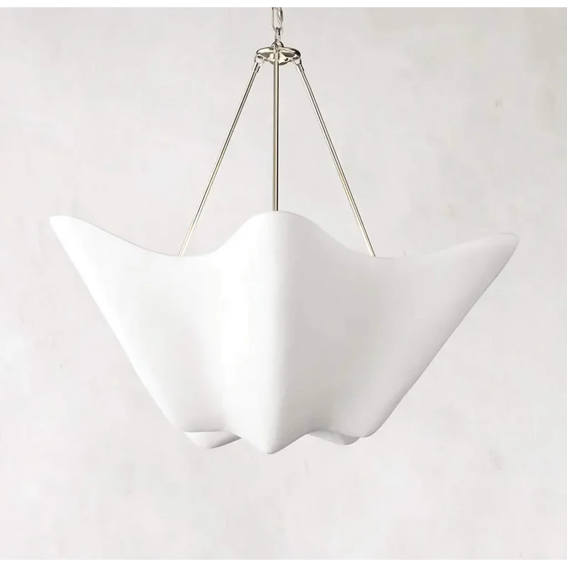 Plaster Wave Pendant | Brass Chain | CLPLAST05