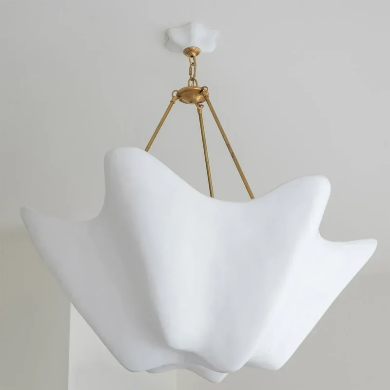 Plaster Wave Pendant | Brass Chain | CLPLAST05