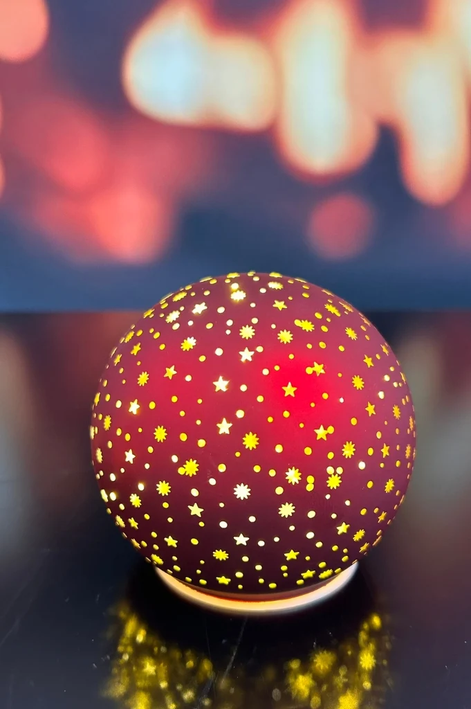 Deko Lichtkugel LED Sterne rot