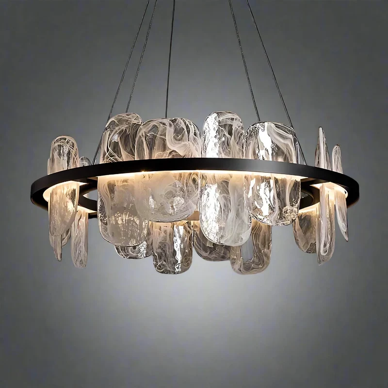 Swirled Glass Halo Chandelier | CLPJS025